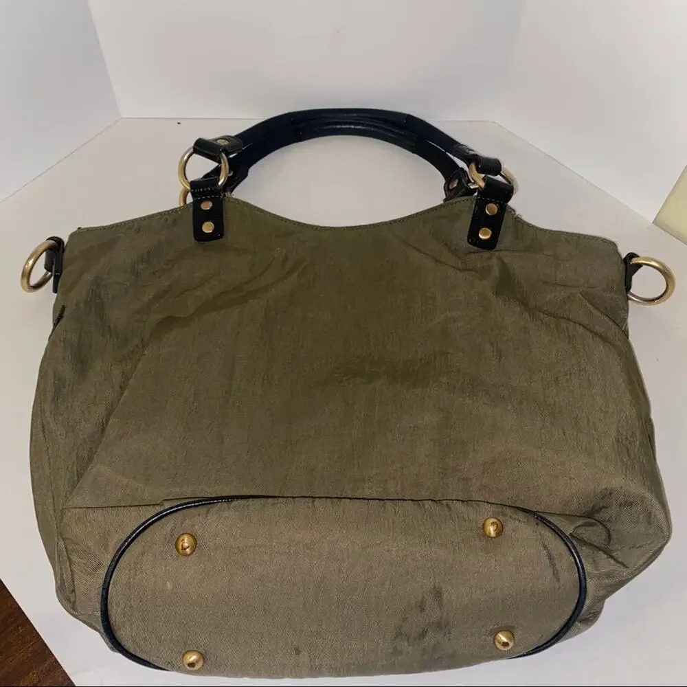 ELLINGTON canvas oversized work interview outfit olive green shoulder bag